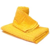 Комплект махровых полотенец "Унисон", цвет: желтый артикул 13570b.